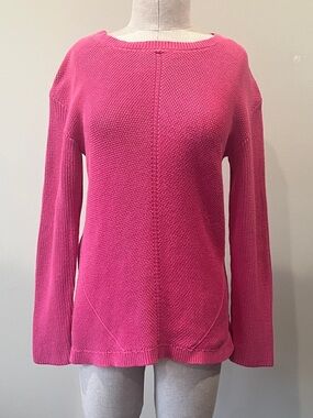 Talbots Hot Pink Crewneck Textured Knit Sweater